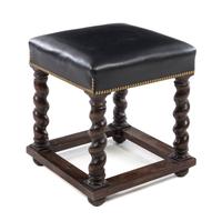 A William & Mary Style Ottoman Height 19 1/2 x width 18 x depth 18 1/4 inches. — 20TH CENTURY
