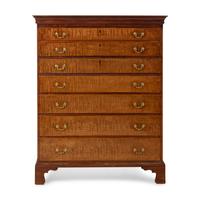 A Chippendale Tiger Maple Chest of Drawers