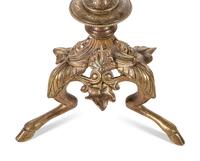A Pair of Continental Gilt Bronze Six-Light Candelabra