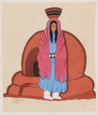 untitled, fancy dancers and woman with basket