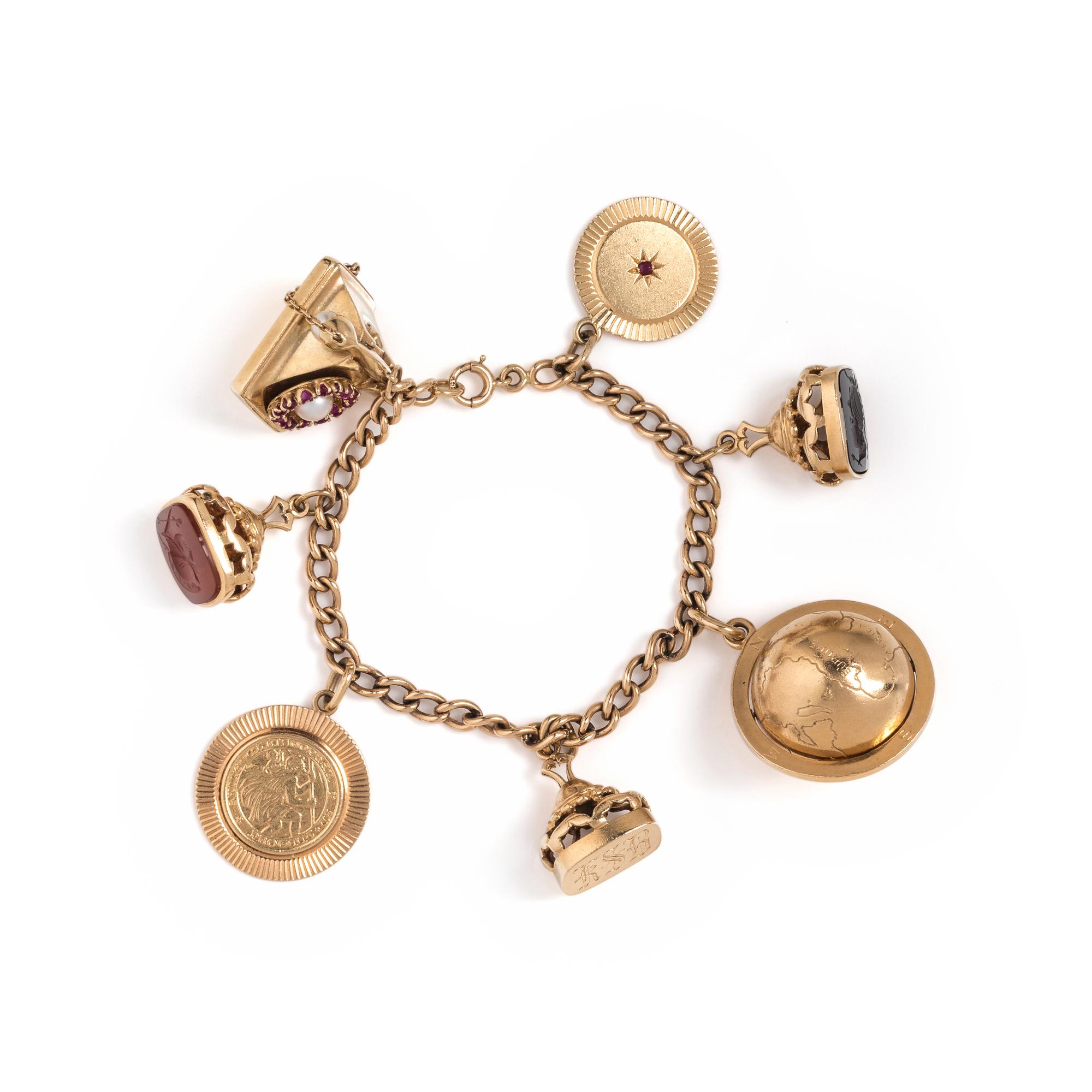 YELLOW GOLD CHARM BRACELET