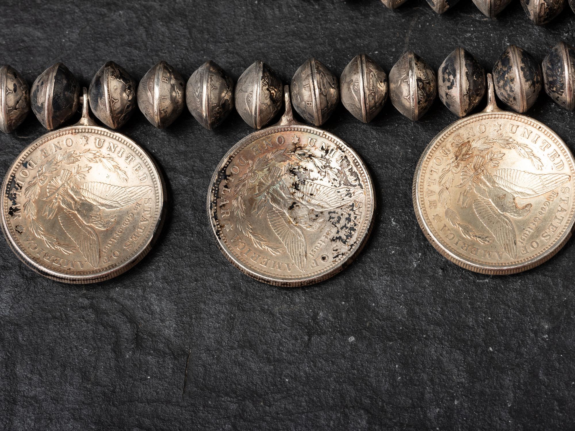 Navajo Coin Squash Blossom Necklace