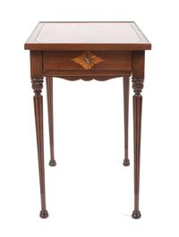 A Regency Style Mahogany Side Table Height 26 x width 22 x depth 16 1/2 inches. — 20TH CENTURY
