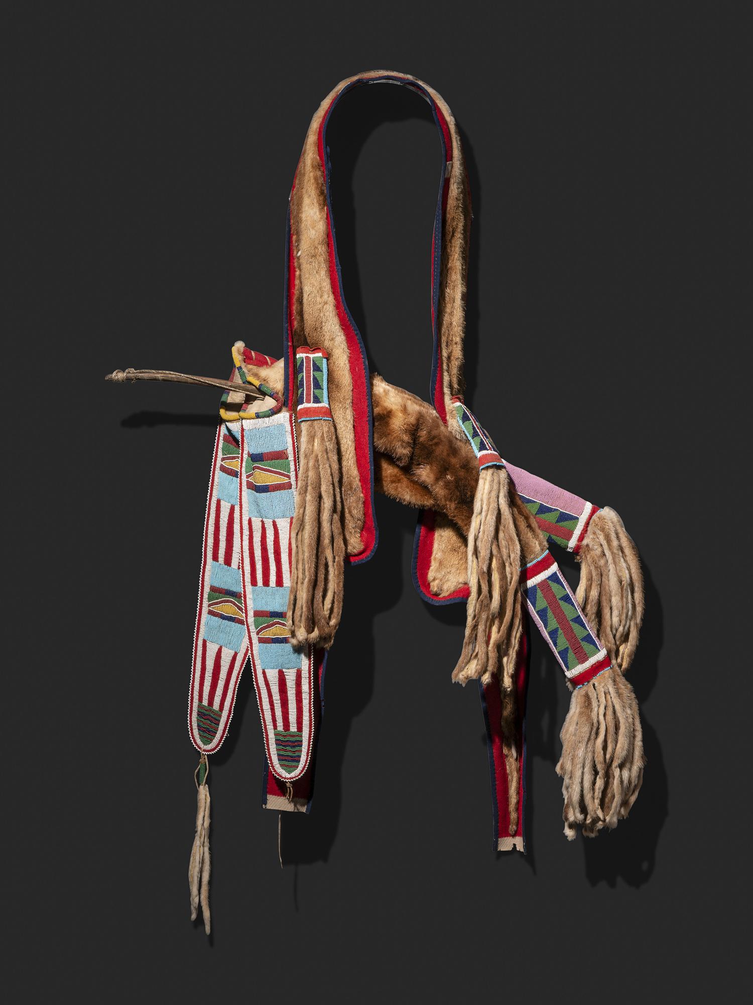 Nez Perce Beaded Otter Bowcase and Quiver, with Bow