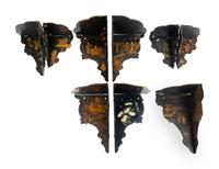Nine Japanese Lacquer Corner Brackets — EARLY 20TH CENTURY