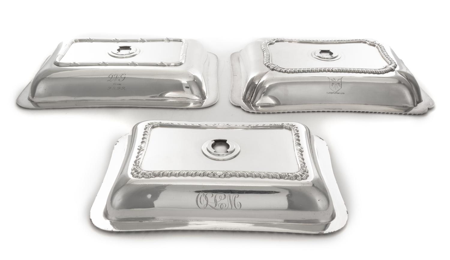 A George III Silver Entree Dish Cover, William Bateman I, London, 1817, having a gadroon decorated lid and border with an engraved armo