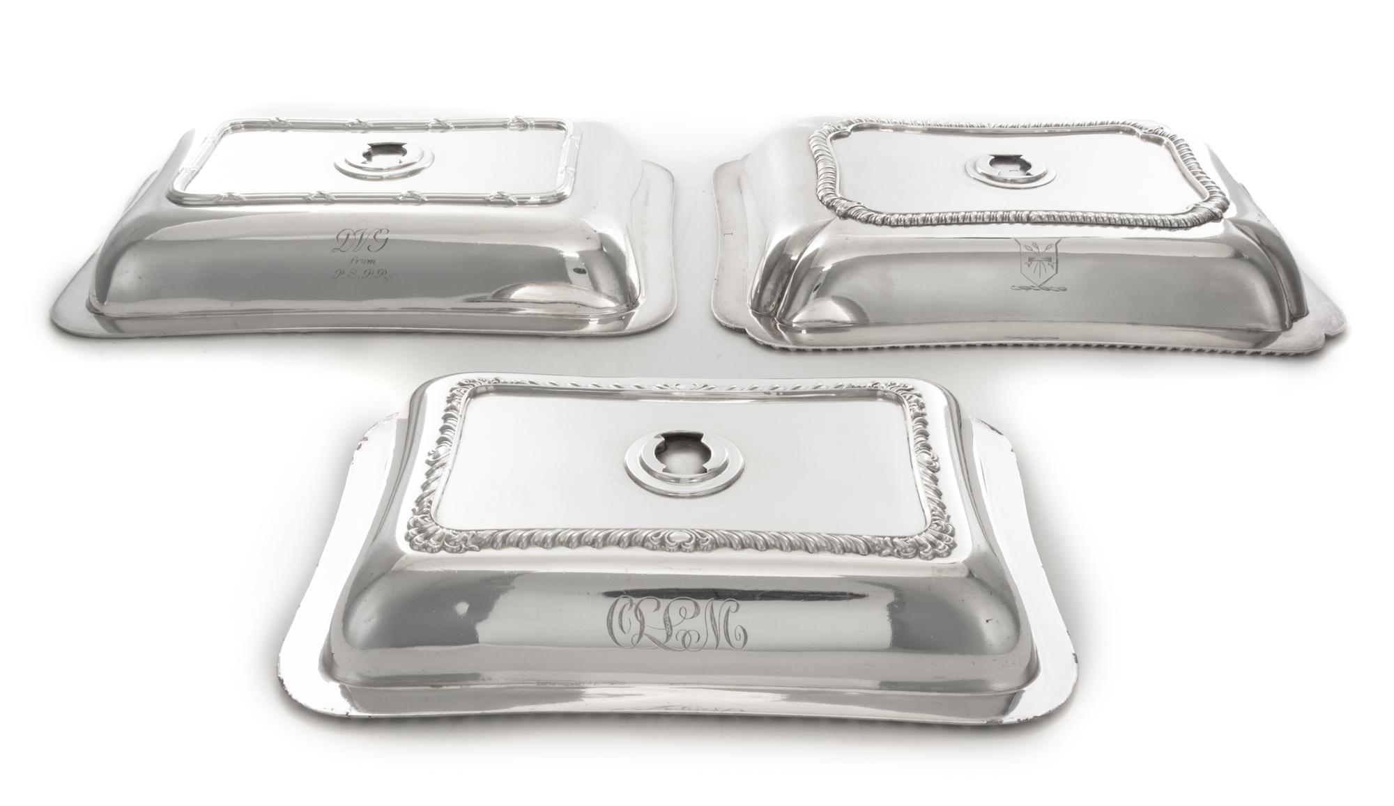 A George III Silver Entree Dish Cover, William Bateman I, London, 1817, having a gadroon decorated lid and border with an engraved armo
