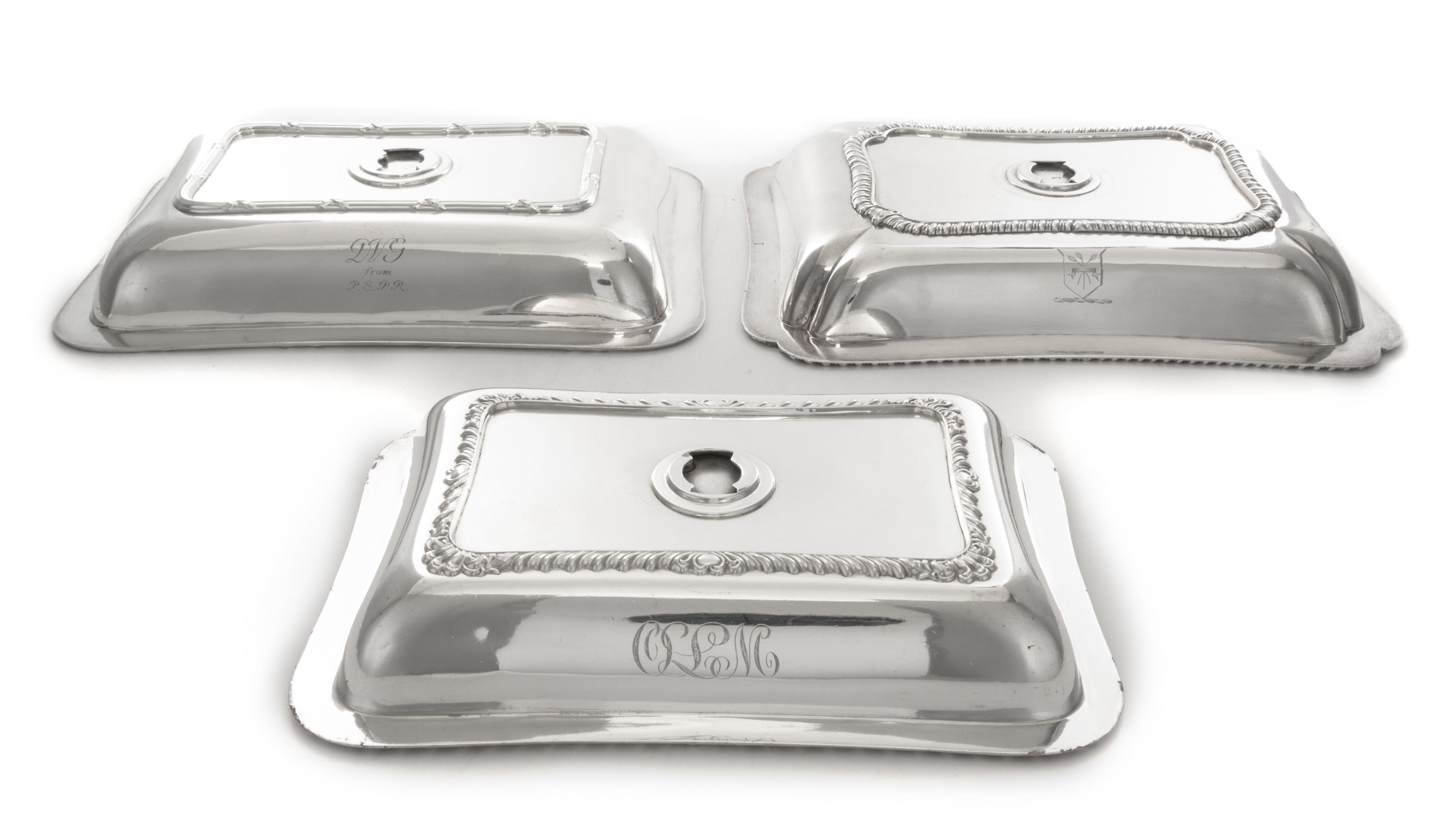 A George III Silver Entree Dish Cover, William Bateman I, London, 1817, having a gadroon decorated lid and border with an engraved armo