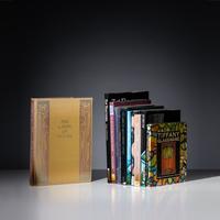 Collection of books about Tiffany glass