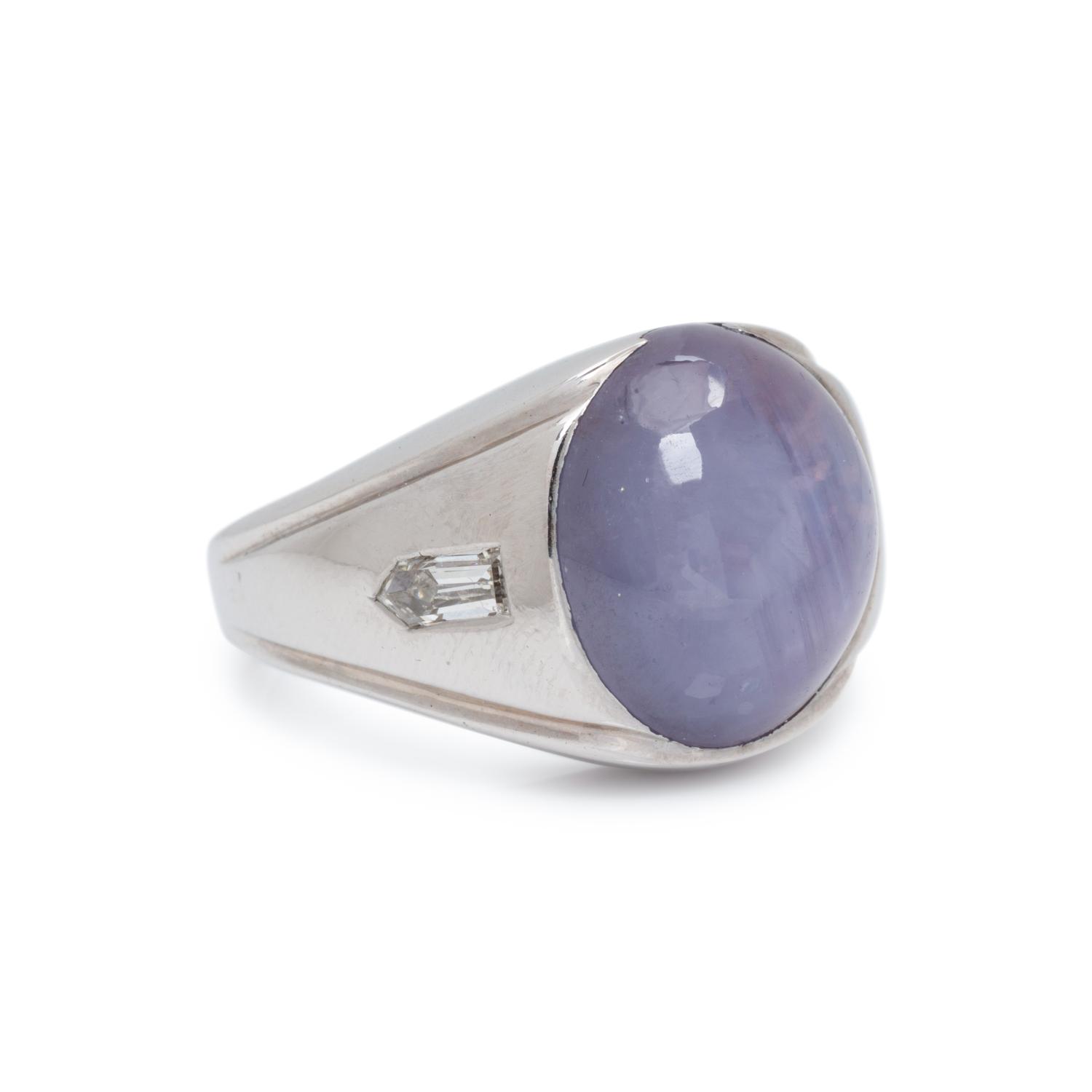 STAR SAPPHIRE AND DIAMOND RING