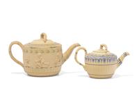 Two Wedgwood Caneware Teapots