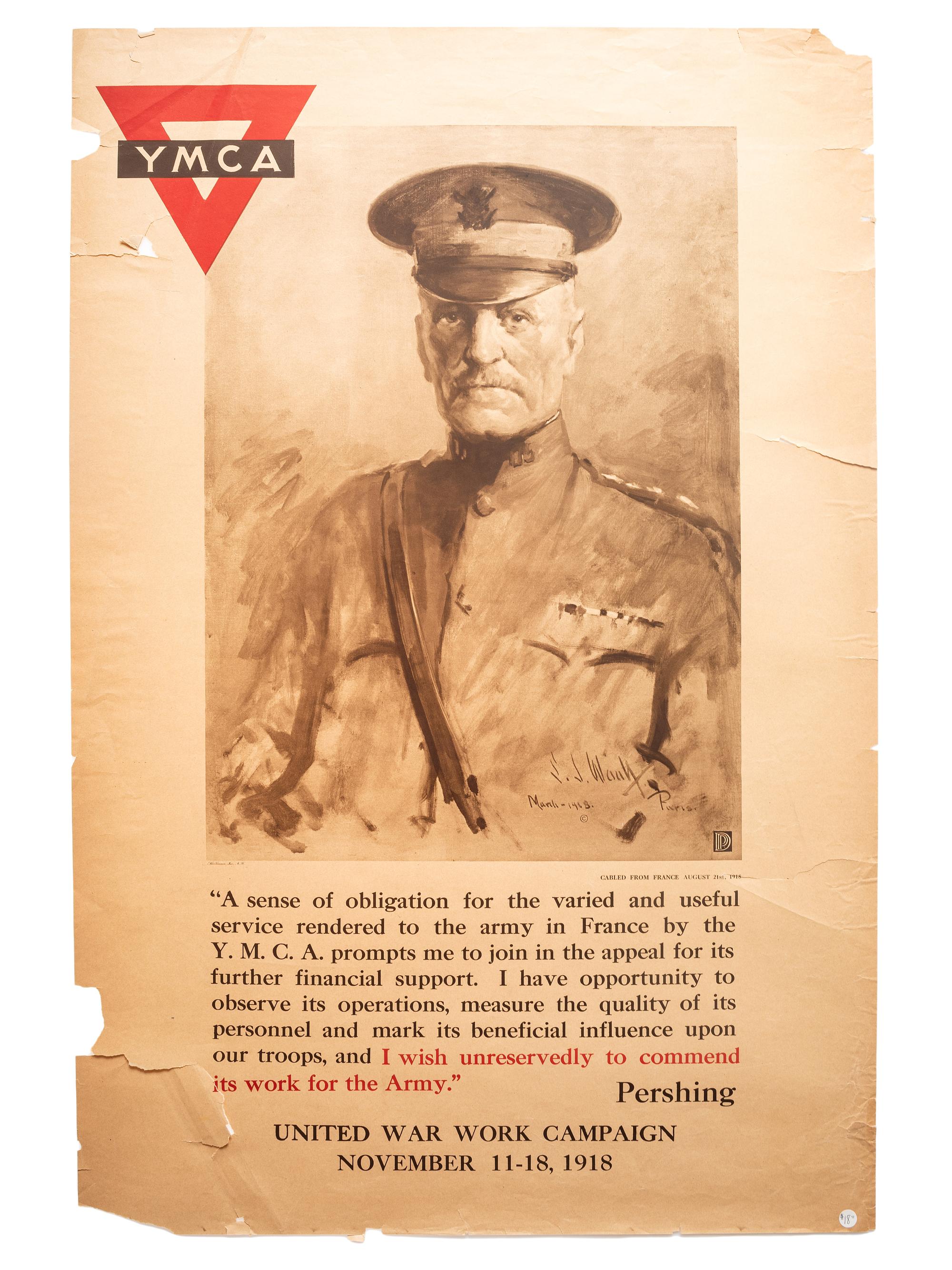 [WORLD WAR I]. A group of 8 posters highlighting the Y.M.C.A., Y.W.C.A., and United War Work Campaign, including: