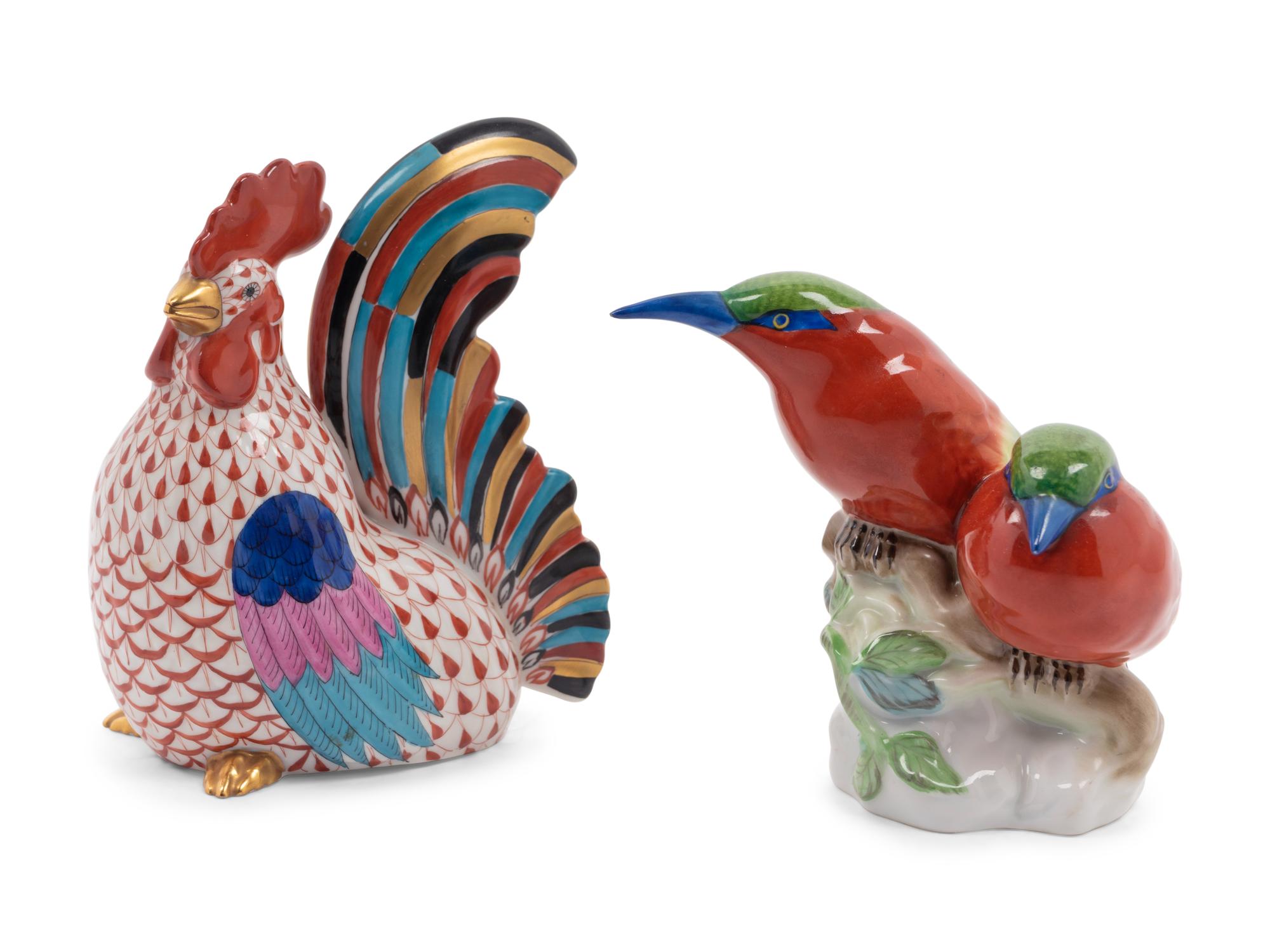 Two Herend Porcelain Bird Figures