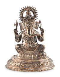 An East Indian or Nepalese Silver Ganesh