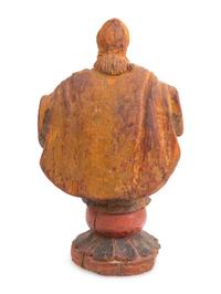 A Spanish Colonial Carved and Painted Figure of a Saint — 19TH CENTURY