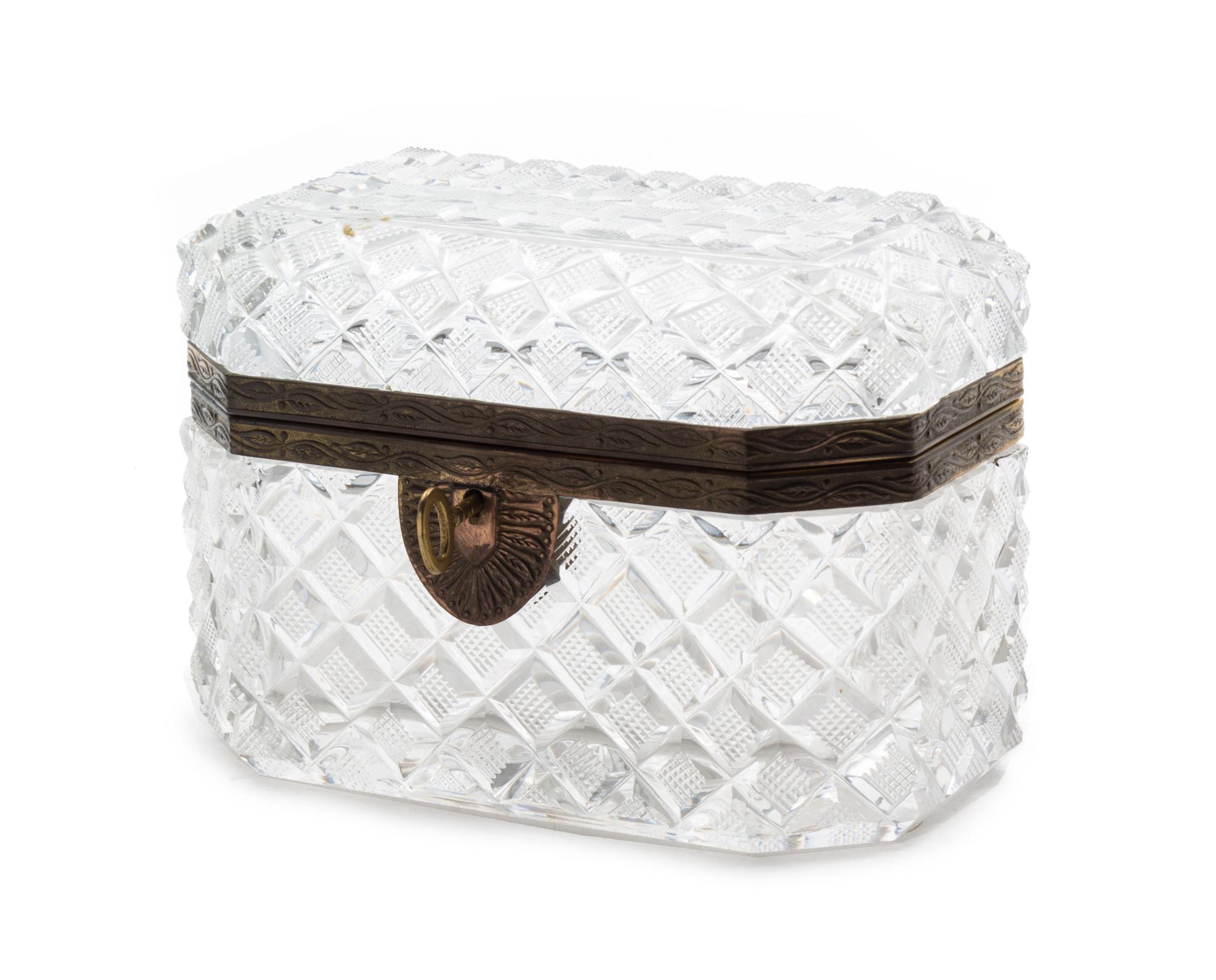A French Cut Glass and Bronze Box Width 6 1/4 inches. — 19TH CENTURY