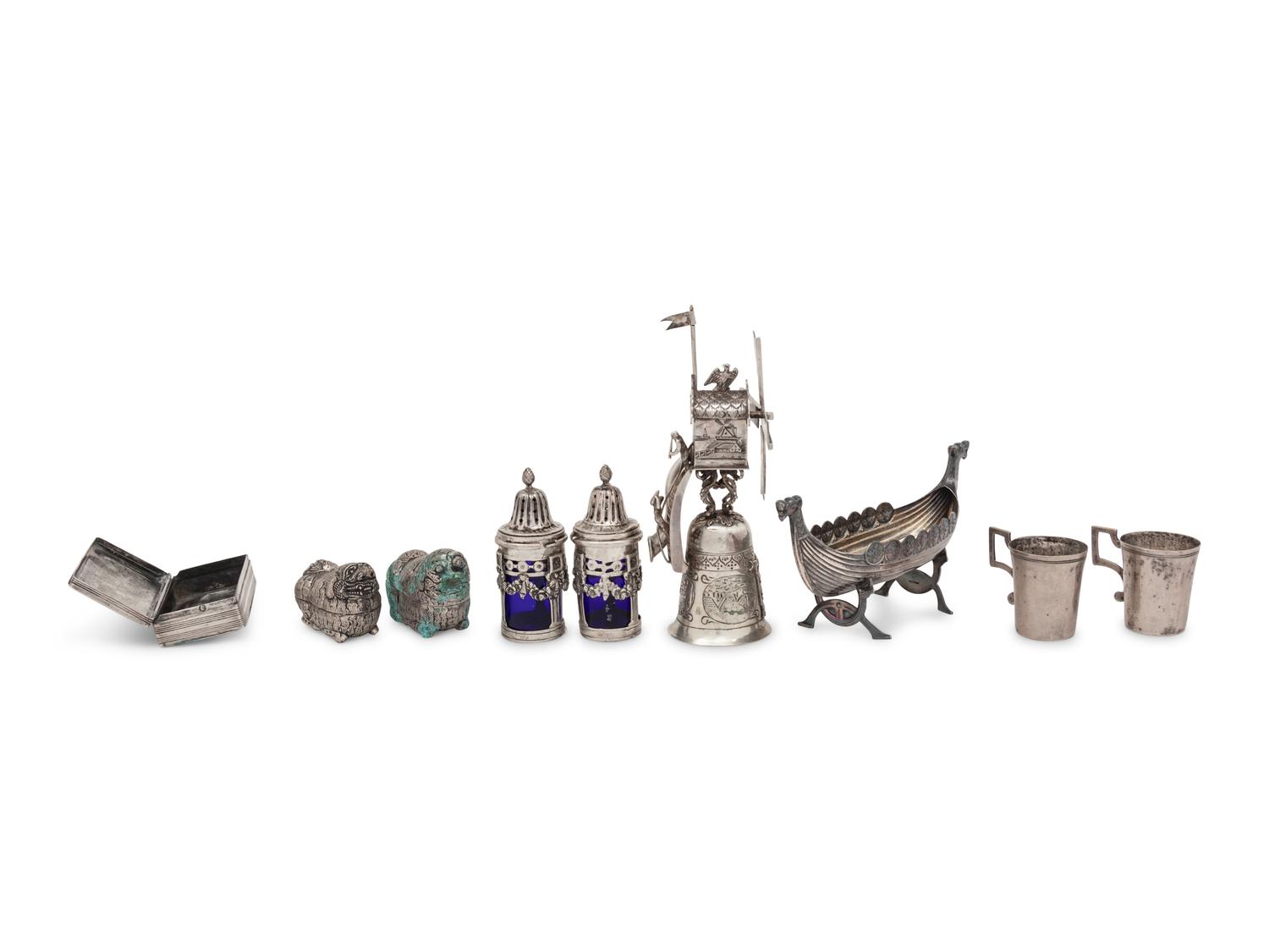 A Group of Nine Silver Table Articles