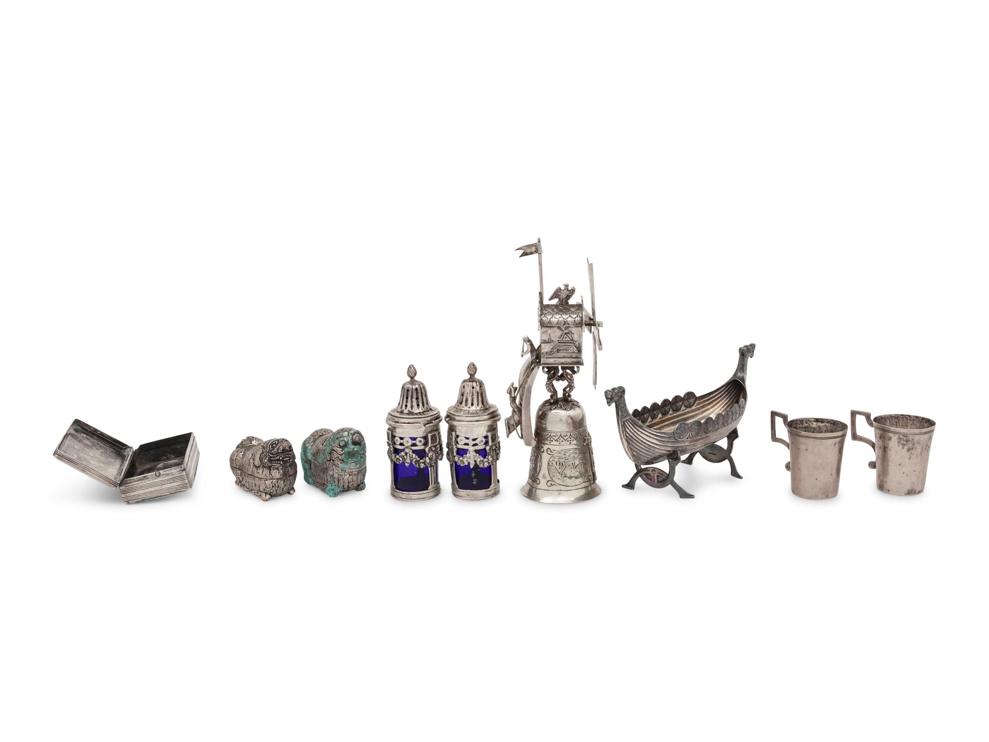 A Group of Nine Silver Table Articles