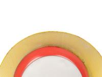 A French Yellow and Red Metal Plafonnier or Wall Light
