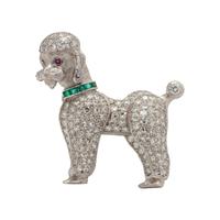 DIAMOND POODLE BROOCH