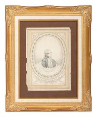 [REVOLUTIONARY WAR]. LAFAYETTE, Marie Joseph Paul Yves Roch Gilbert du Motier, Maquis de (1757-1834). Ink and watercolor portrait of Marquis de Lafayette.