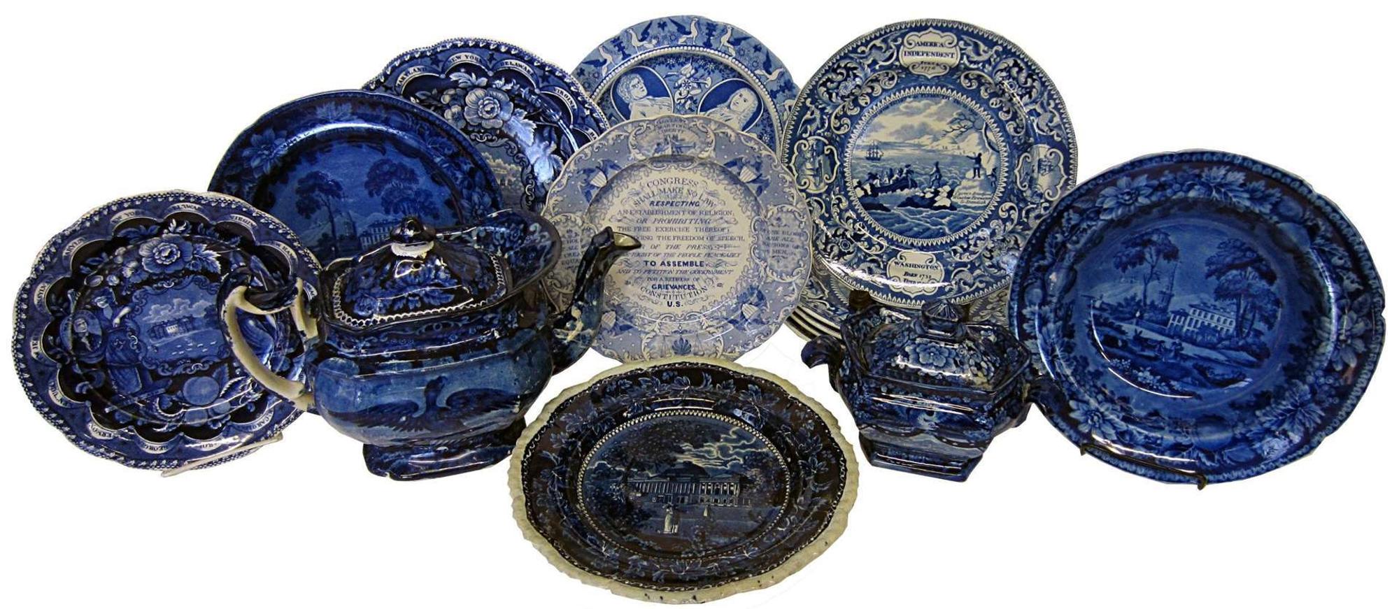 Staffordshire Historical blue transfer-printed tablewares rogers, clews and others, early 19th century