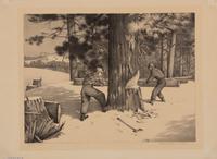 A group of three prints ( Shadows; Stone Wall; Winter Work )