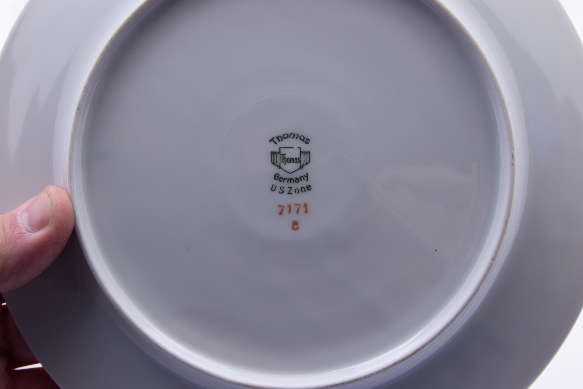 Set of Eight German Porcelain Dessert Dishes