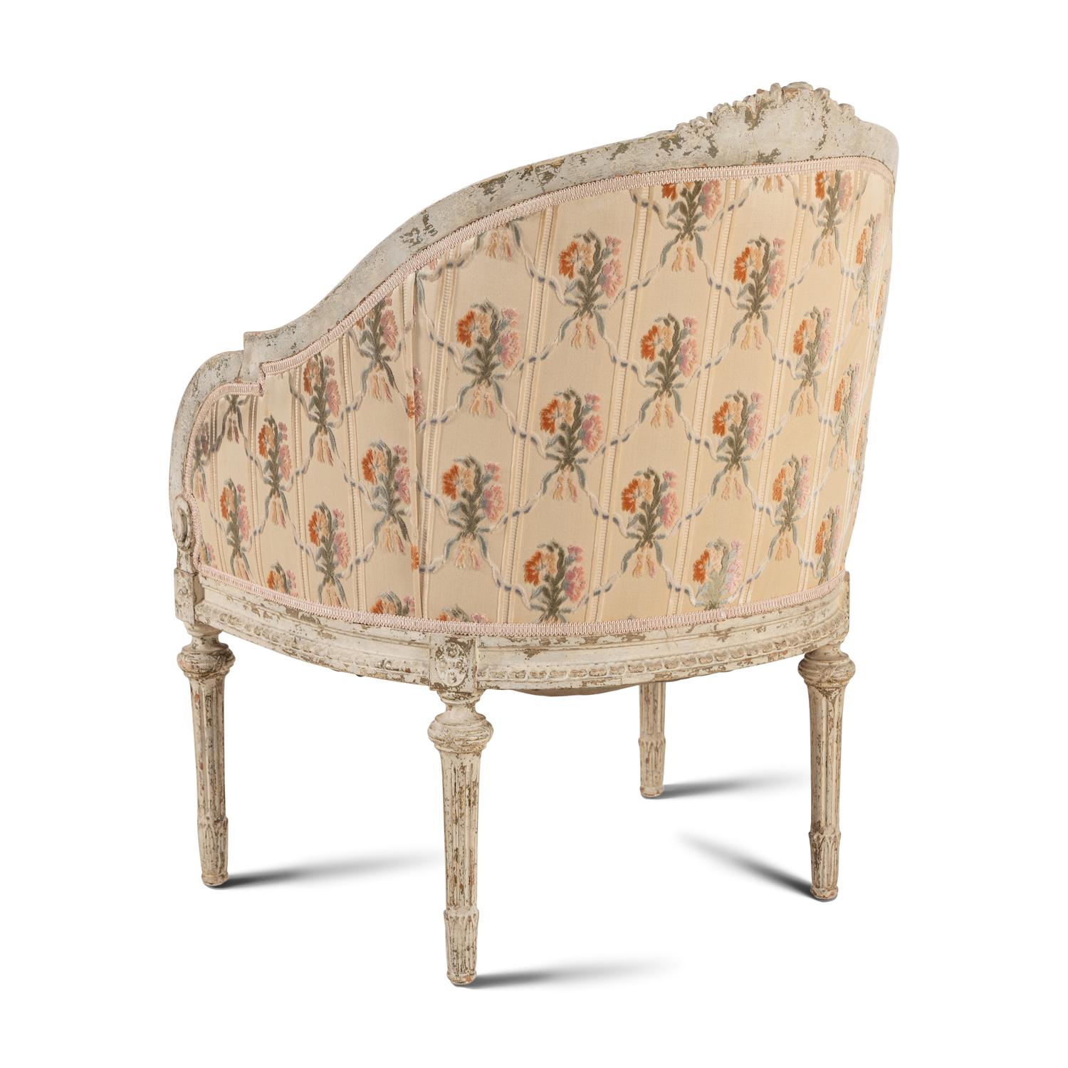 A Louis XVI Style Painted Bergere