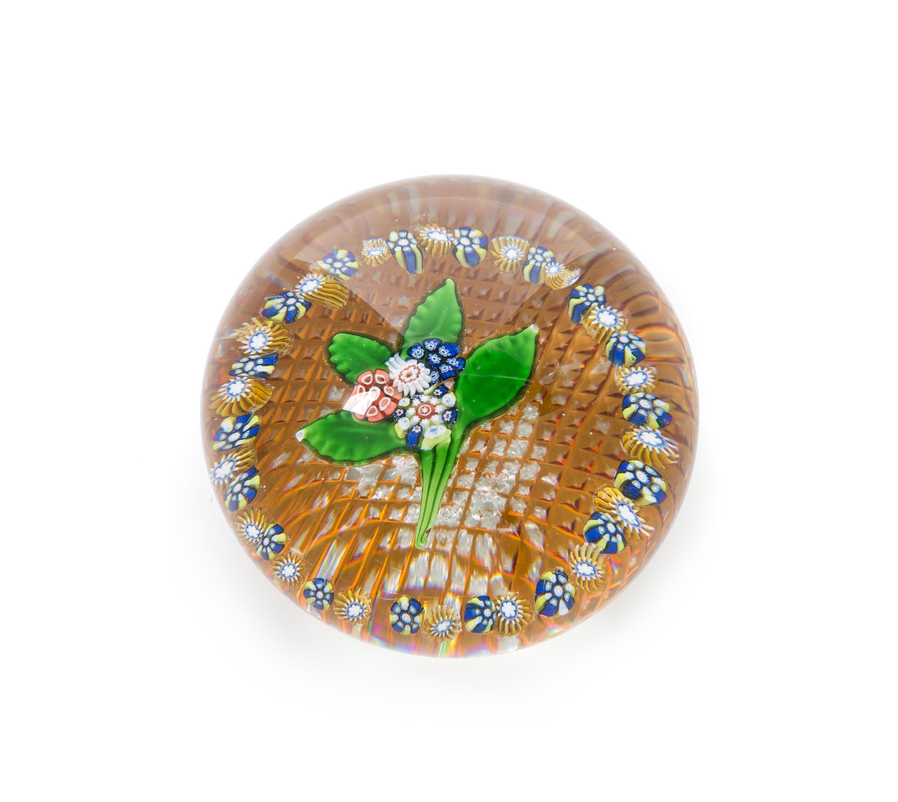 Saint-Louis, France, an amber-flash paperweight
