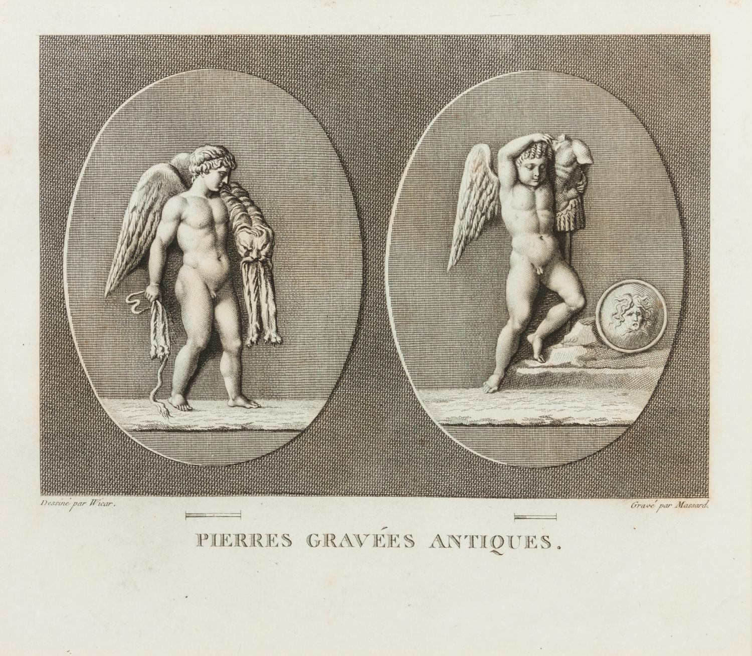 A Collection of Six French Prints of Classical Statues Largest: 9 x 11 inches. — AFTER J.B. WICAR