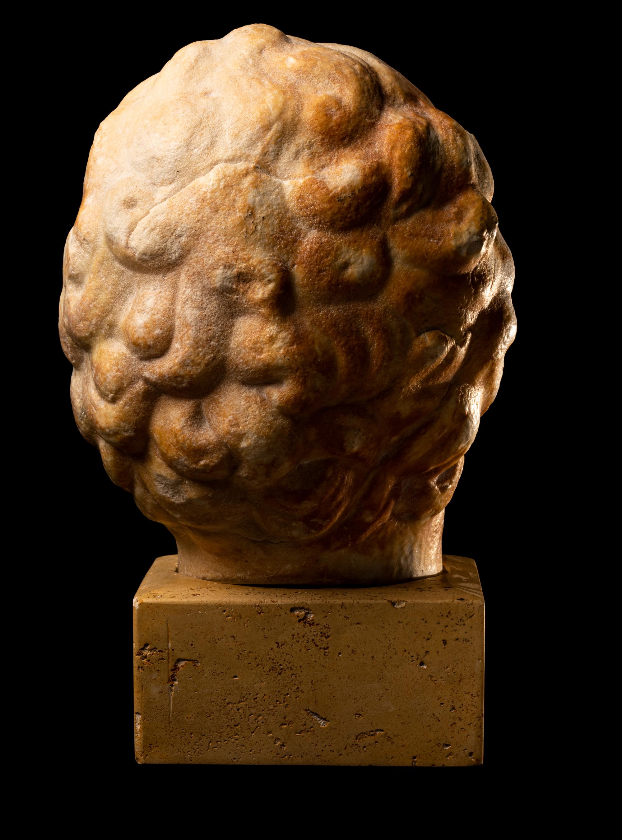 A Large Roman Marble Portrait Head of a Youth