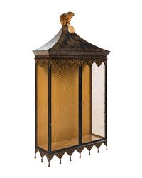 A Tole Chinoiserie-Decorated Hanging Cabinet