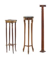 Three Carved Wood Pedestals