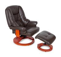 A Pair of Modern Leather Lounge Chairs with Ottomans — 20TH CENTURY
