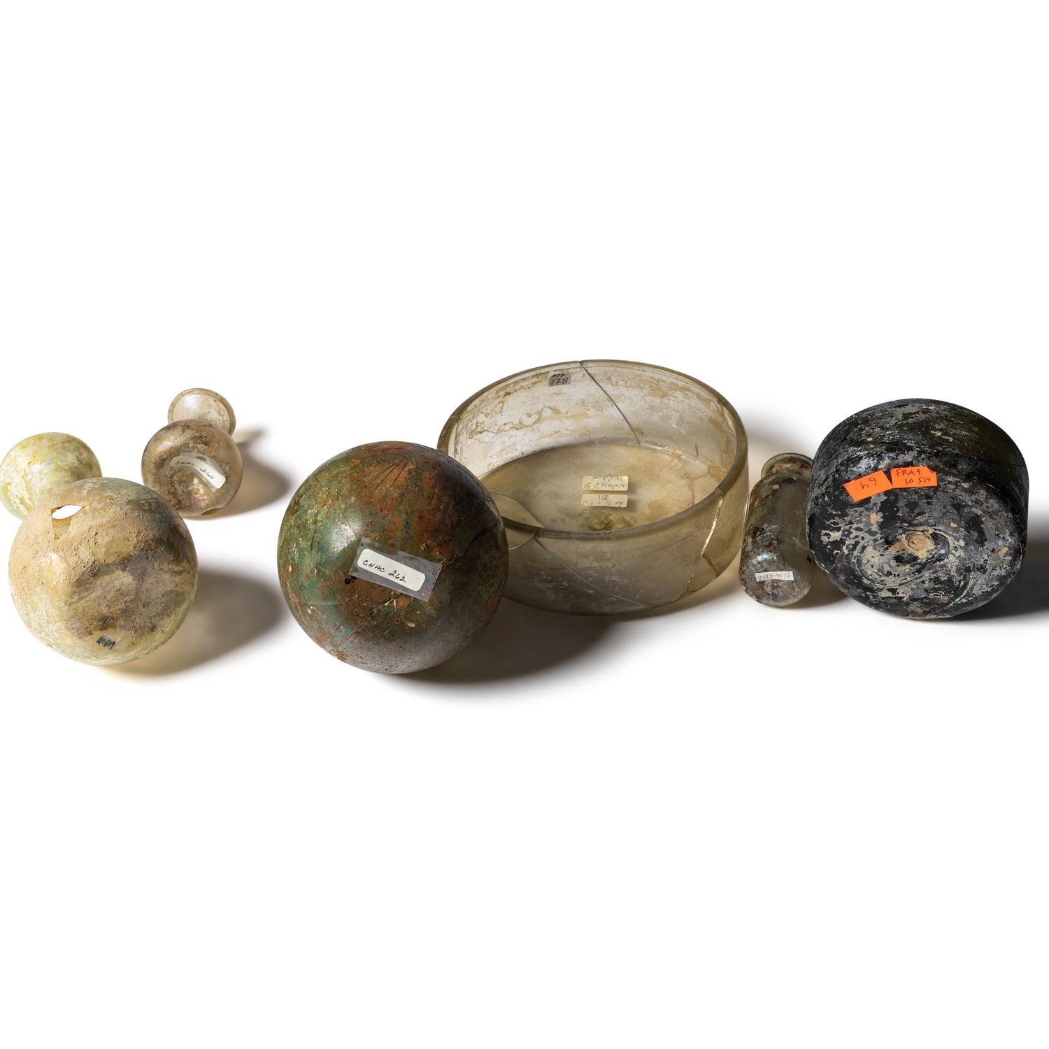 43 Roman Glass Vessels and Fragments