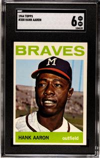 A 1964 Topps Hank Aaron Baseball Card No. 300 (SGC 6 EX-NM)