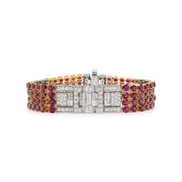UNHEATED BURMESE RUBY AND DIAMOND BRACELET
