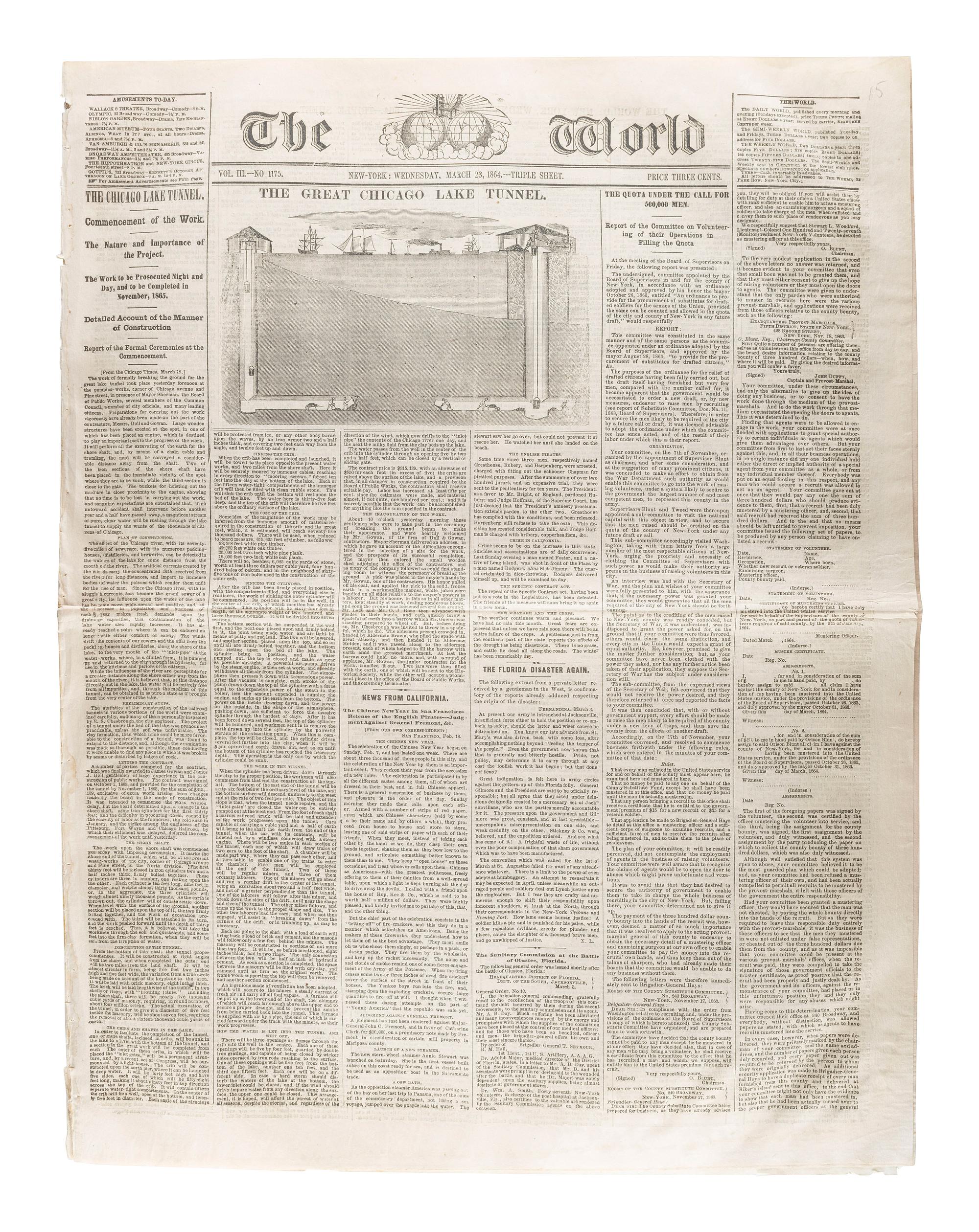 [CIVIL WAR]. A group of Civil War-era newspapers, comprising: