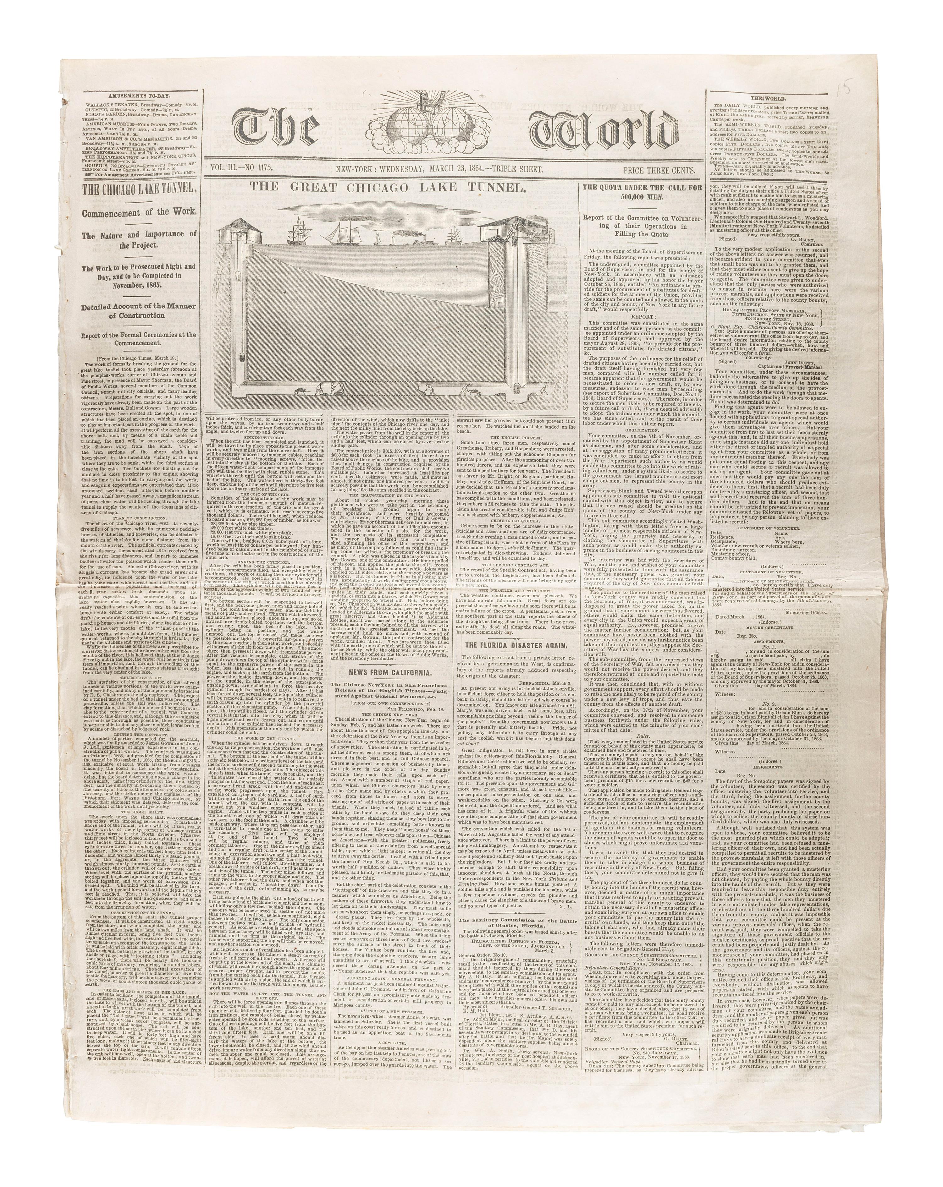 [CIVIL WAR]. A group of Civil War-era newspapers, comprising: