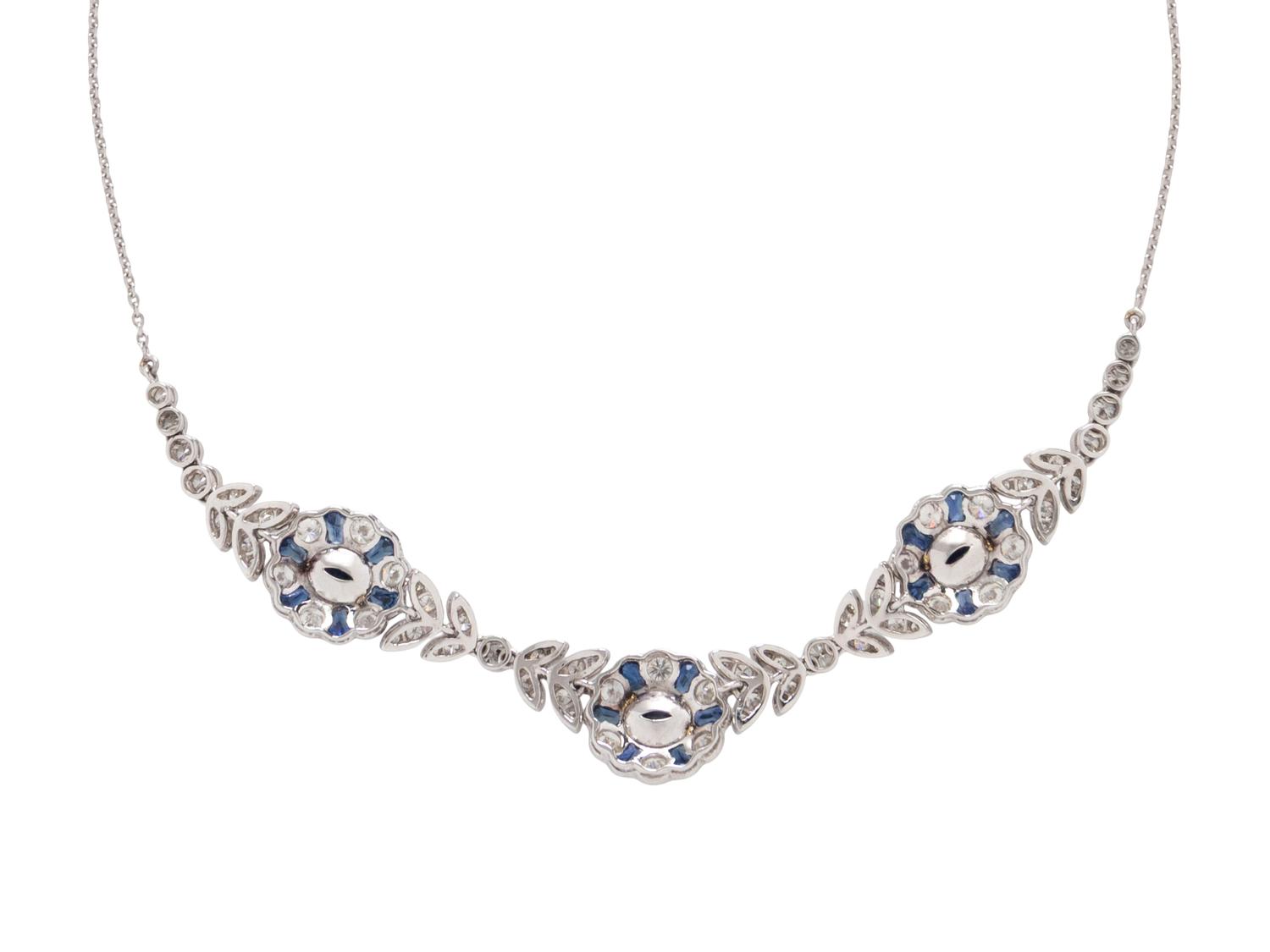 SAPPHIRE AND DIAMOND NECKLACE