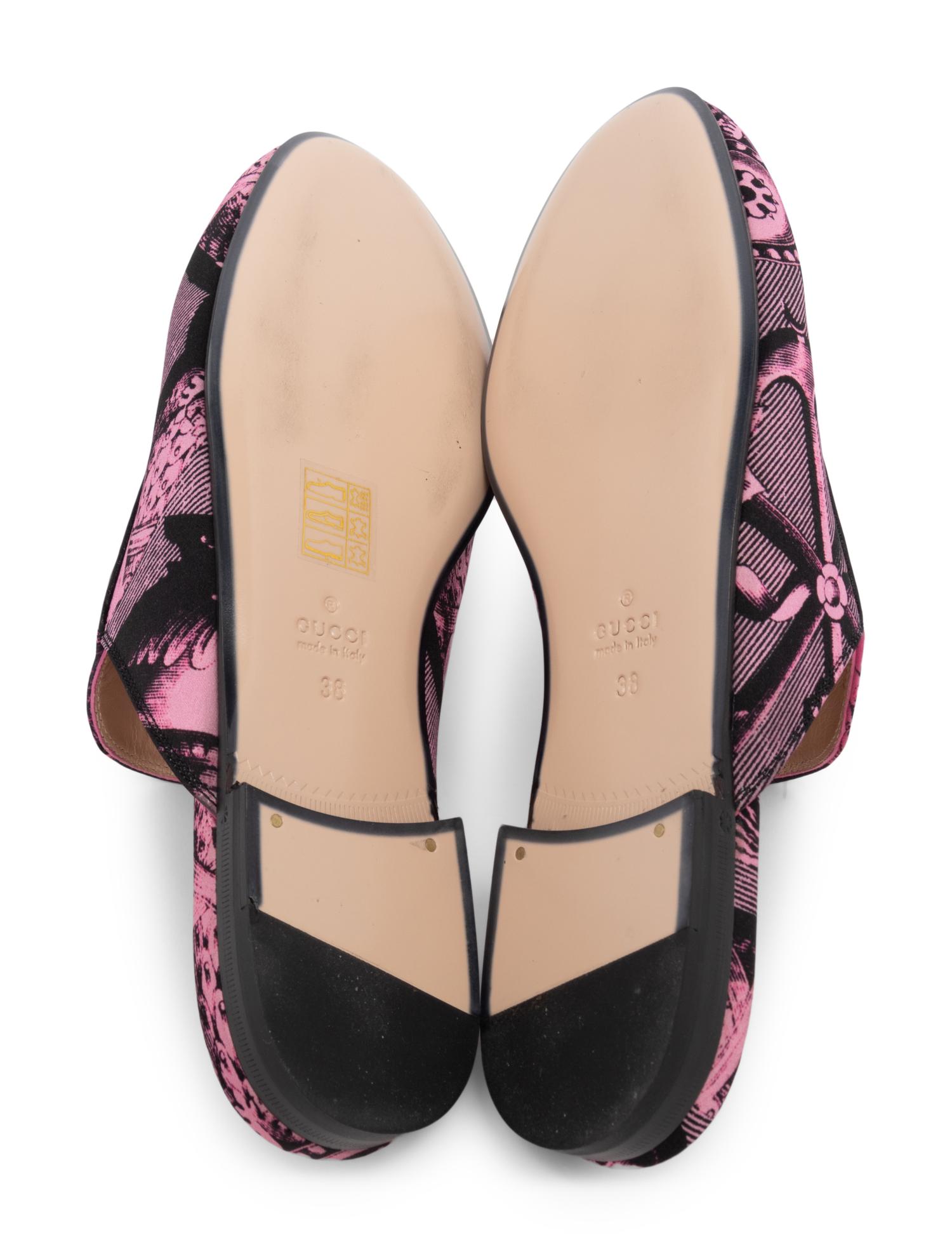 Gucci Pink Printed Mules