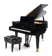A Baldwin Black Lacquer Baby Grand Piano Length of case 55 3/4 inches. — SERIAL NUMBER 366562