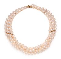 CULTURED PEARL MULTISTRAND CHOKER NECKLACE