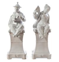 A Pair of Italian Monochrome Glazed Figures Height 39 3/4 inches. — SECOND HALF 20TH CENTURY