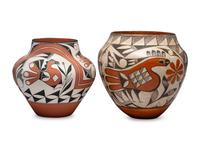 Acoma Pottery, with Parrots