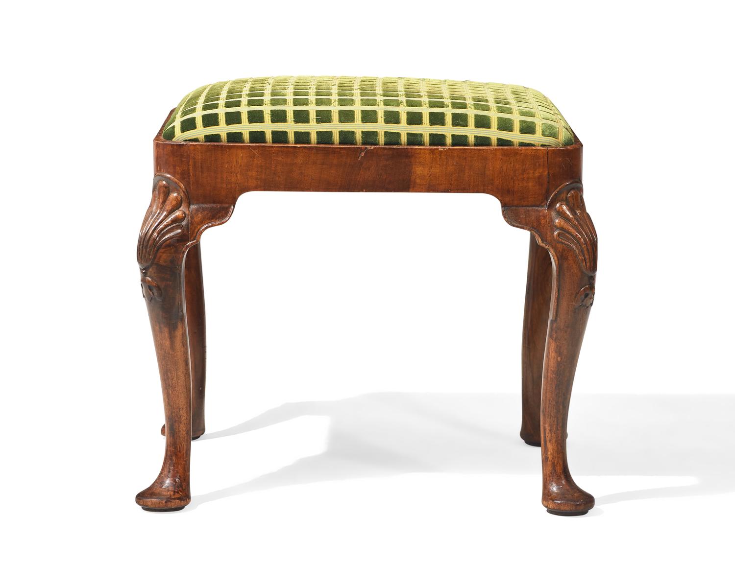 A George II style mahogany stool, probably 19th century
