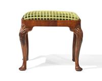 A George II style mahogany stool, probably 19th century