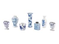 A Collection of Blue and White Porcelain Articles