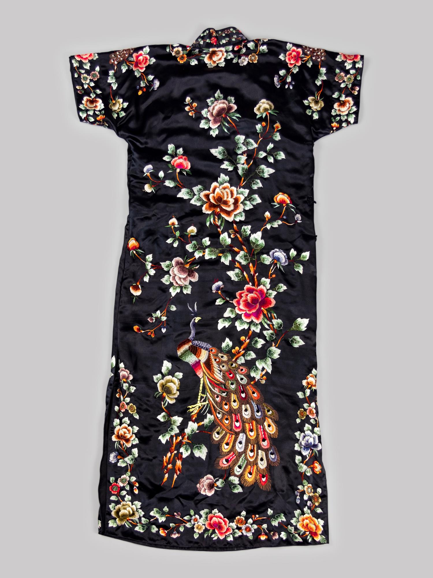 Three Chinese Embroidered Silk Ladies' Cheongsam, Qipao